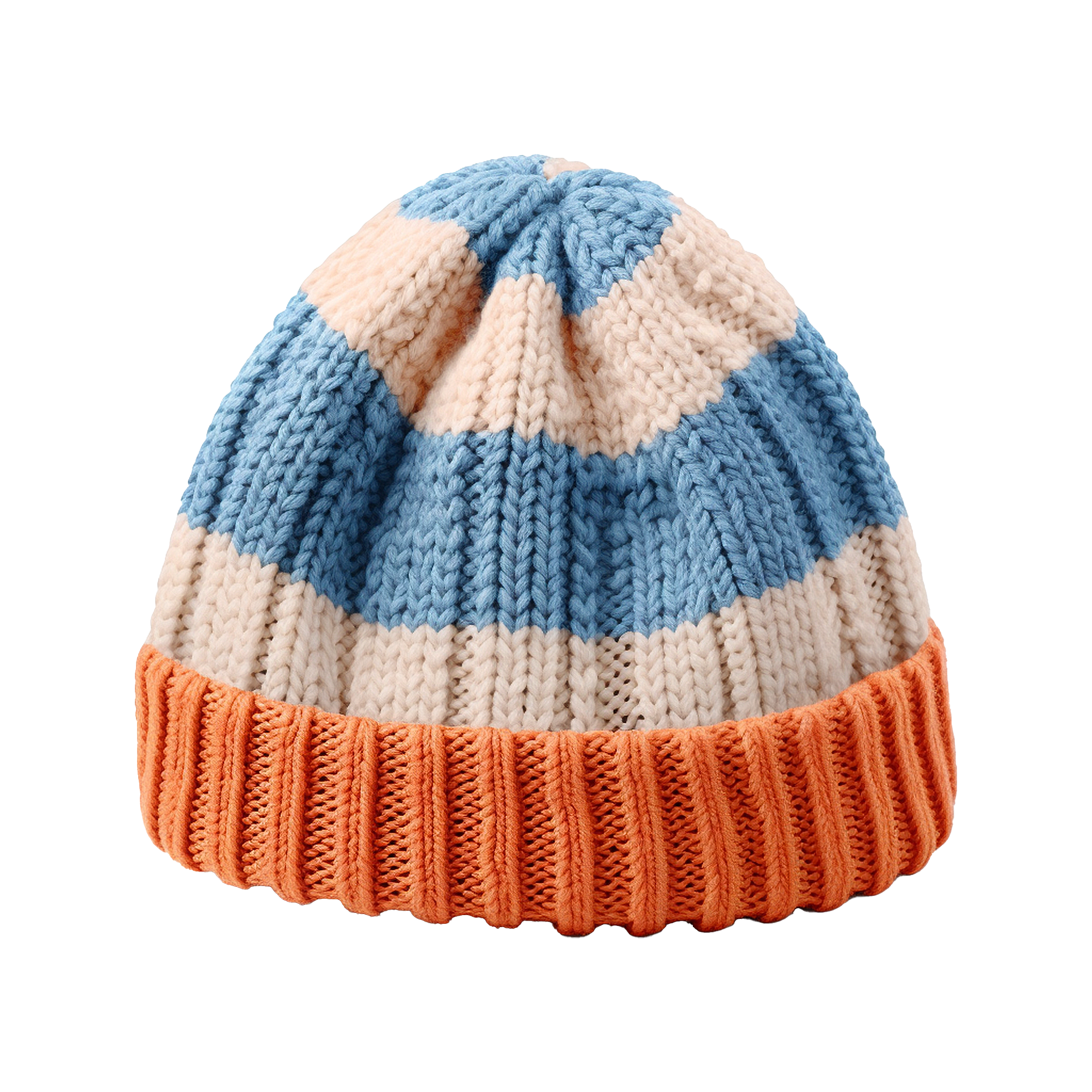 baby hat blue white orange